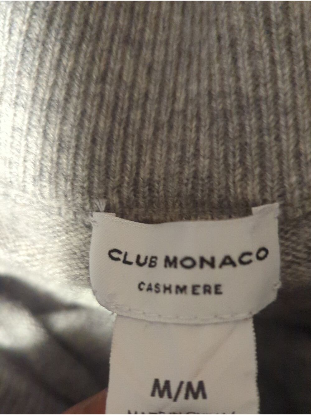 Club Monaco Off-Shoulder Ruffle Cashmere Sweater - Gray - Picture 9 of 9